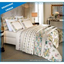 Marfim Floral Padrão Impresso Poliéster Duvet Cover Bedding